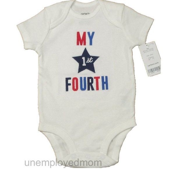 Carter's Other - White My 1st Fourth Patriotic Bodysuit Independence Day Boys Girls